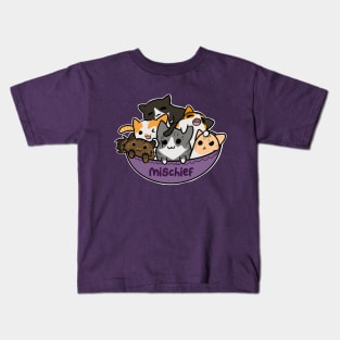Bowl of Mischief (Cats) Kids T-Shirt